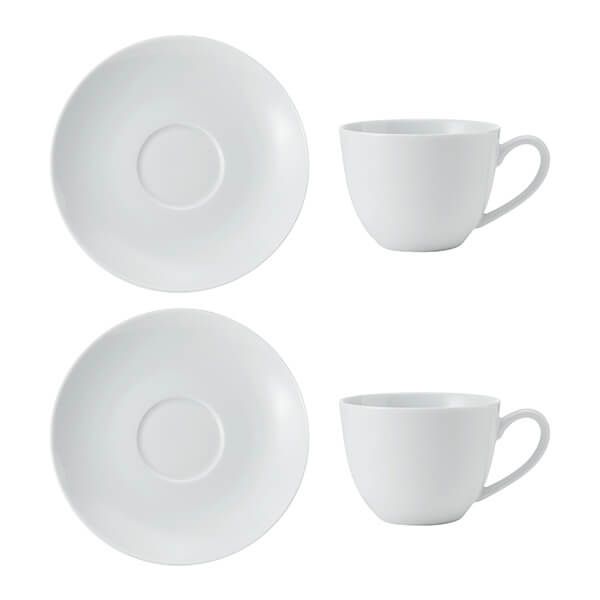 Mikasa Chalk Set of 2 Cappuccino Cups & Saucers