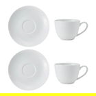 Mikasa Chalk Set of 2 Cappuccino Cups & Saucers