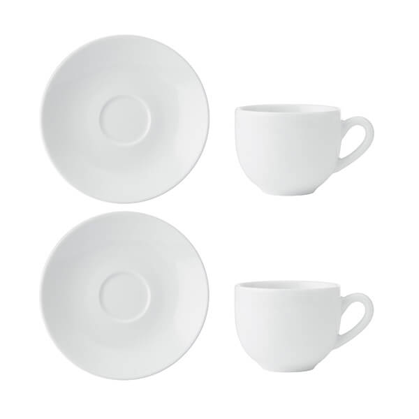 Mikasa Chalk Set of 2 Espresso Cups & Saucers
