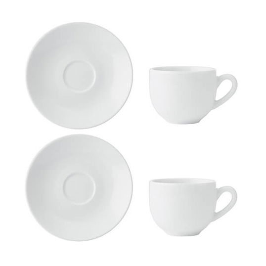 Mikasa Chalk Set of 2 Espresso Cups & Saucers
