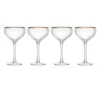 Mikasa Sorrento Ridged Crystal Set of 4 350ml Coupe Glasses