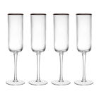 Mikasa Sorrento Ridged Crystal Set of 4 200ml Champagne Flutes