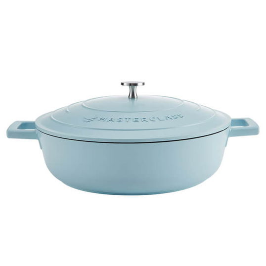 MasterClass Cast Aluminium 4L Shallow Casserole Dish Sky Blue