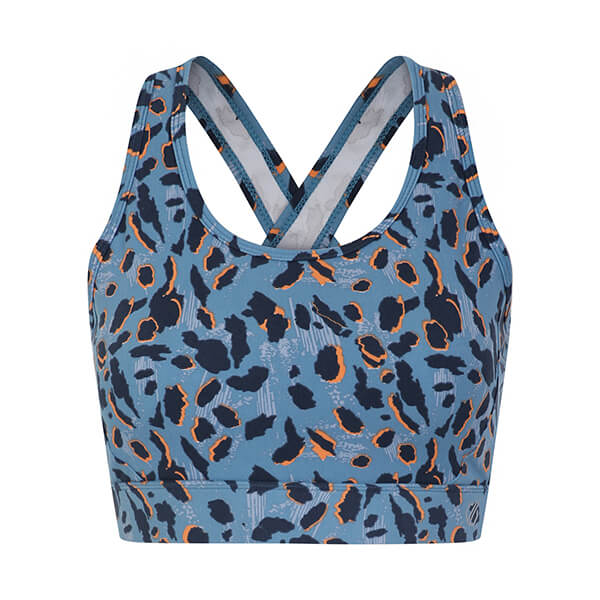 Dare 2b Swift II Sports Sports Bra Niagara Blue Animal Print