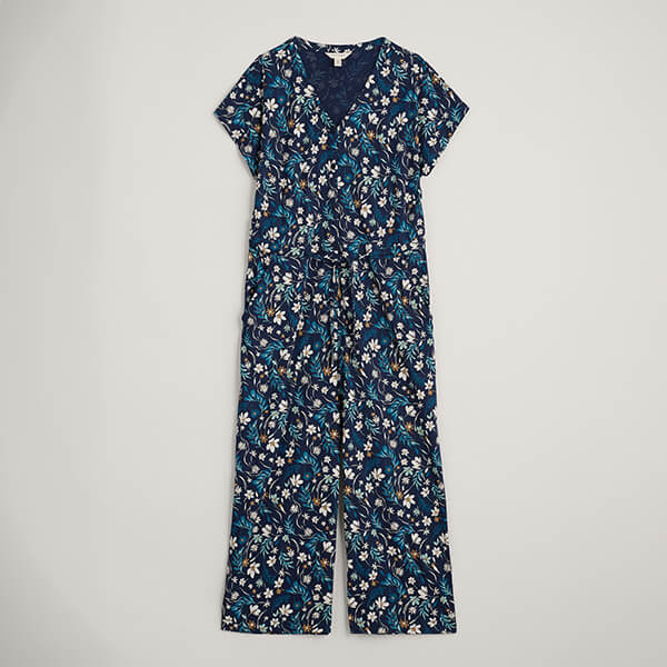 Seasalt Rose Trellis Jumpsuit Tidal Floral Maritime