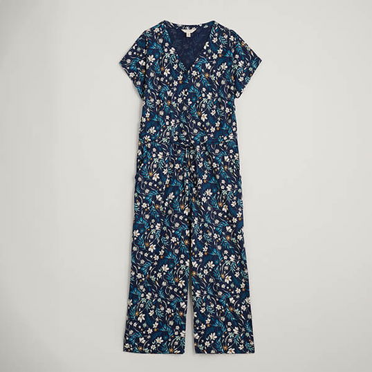 Seasalt Rose Trellis Jumpsuit Tidal Floral Maritime