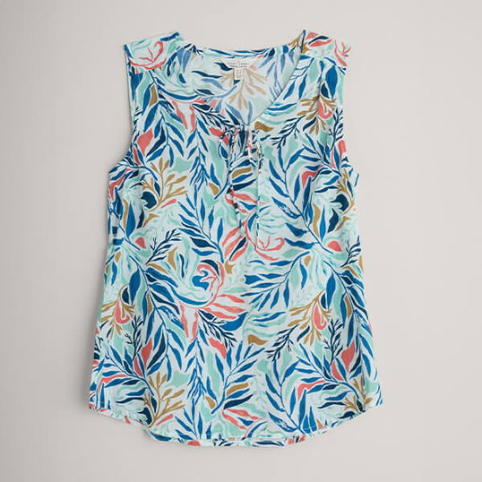 Seasalt Cobbs Well Sleeveless Top Kelp Forest Chalk
