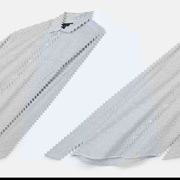 Joules Mens Blue Stripe Long Sleeve Linen Stripe Shirt