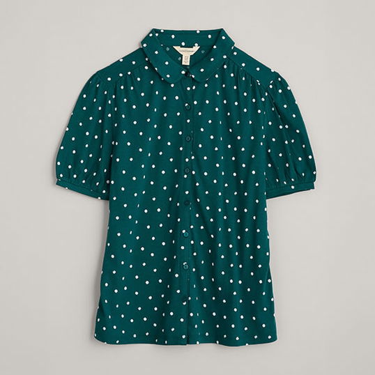 Seasalt Embrace Short Sleeve Shirt Little Sponge Spot Dark Wreckage