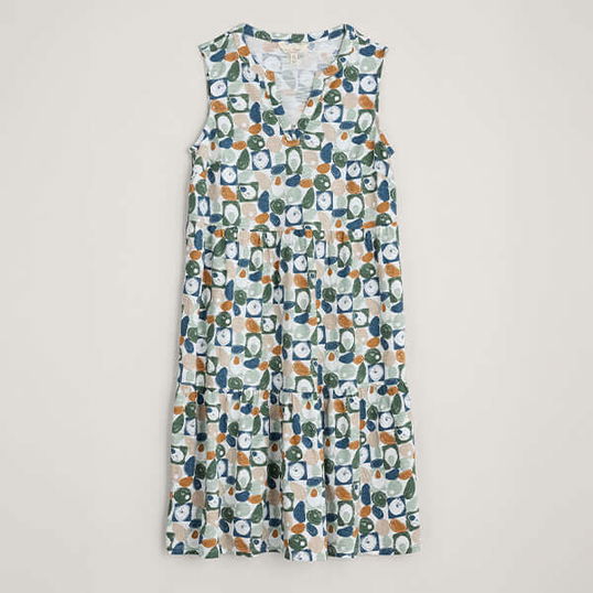 Seasalt Bodelva Dress Geo Pebbles Chalk
