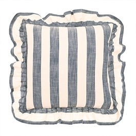 Walton & Co Flint Blue Wide Stripe Poly Filled Cushion