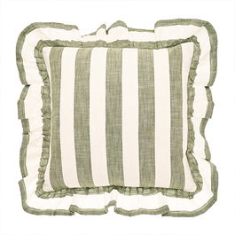 Walton & Co Olive Wide Stripe Poly Filled Cushion
