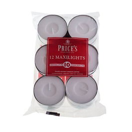 Prices White Maxi Tealights Pack of 12