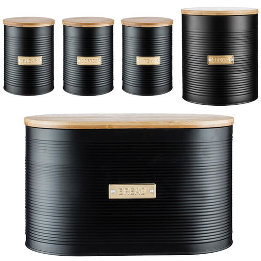 Typhoon Otto Black 5 Piece Kitchen Storage Set