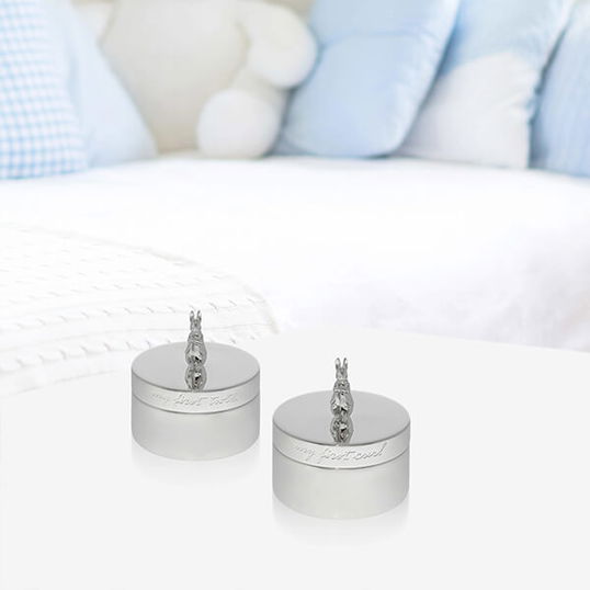 Beatrix Potter Silver Plated First Tooth & Curl Boxes