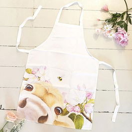 Lucy's Farm Blossom Moo Cow Design Adult Apron