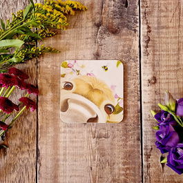 Lucy's Farm Blossom Moo Melamine Coaster