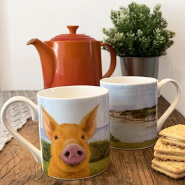 Lucy's Farm Pig selfie at Studland Regular Mug