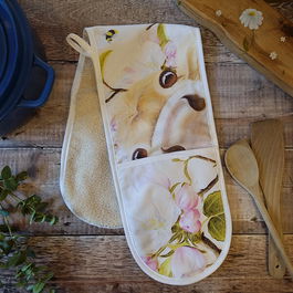 Lucy's Farm 'Blossom Moo' Cow Double Oven Gloves