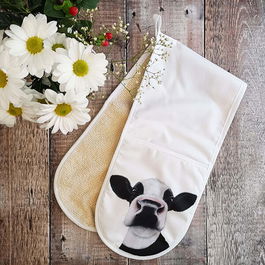 Lucy's Farm Silly Friesian Moo Cow Double Oven Gloves