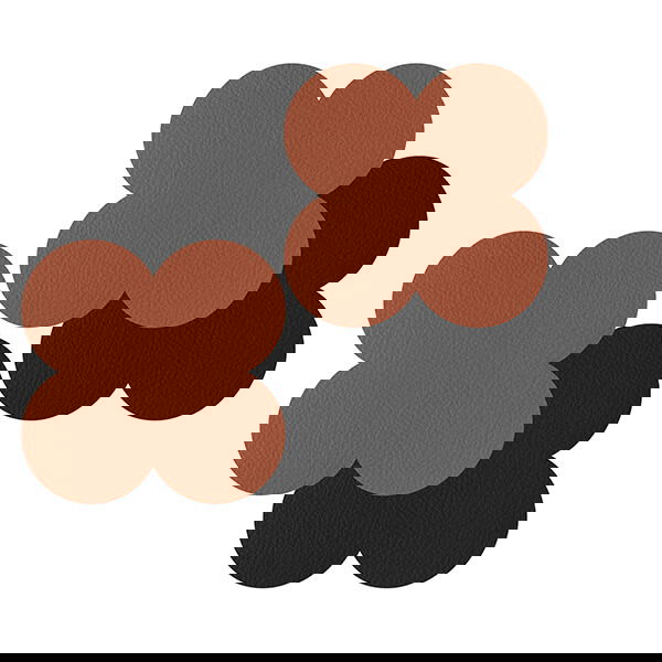 iStyle Rust and Black Scalloped Flexi Set of 4 Faux Leather Coasters