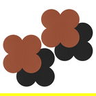 iStyle Rust and Black Scalloped Flexi Set of 4 Faux Leather Coasters