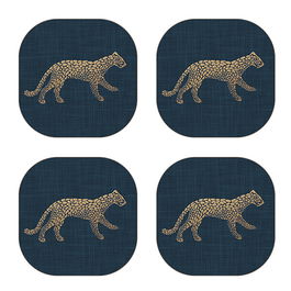 iStyle Luxe Cheetah Set of 4 Velvet Backed Coasters