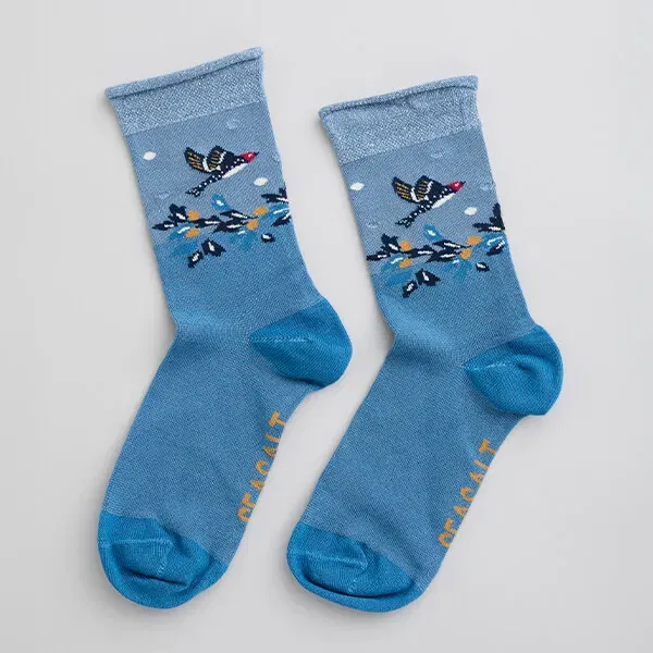 Seasalt Snowy Scenes Socks Gwennol Starling Size 4-7