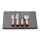 Taylor`s Eye Witness Brooklyn Slate Walnut Cheese Board & Cheese Knife Set