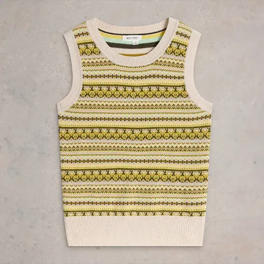 White Stuff Fairisle Stripe Tank Chart Multi