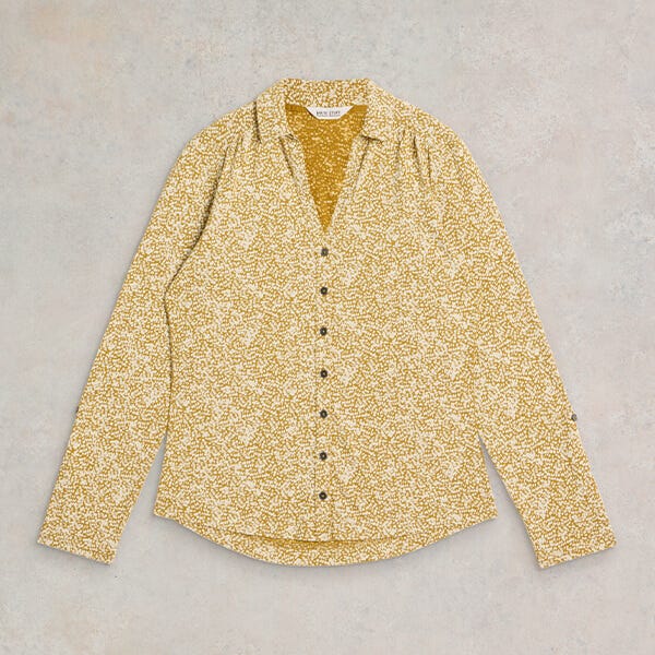 White Stuff Annie Jersey Shirt Chart Print