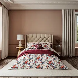 V&A Chinoiserie Charm Duvet Cover Set Super King Size Blue/Red