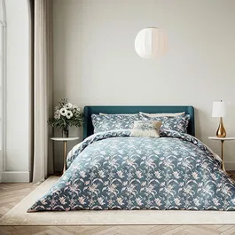 V&A Daffodil Dreams Duvet Cover Set Double Blue