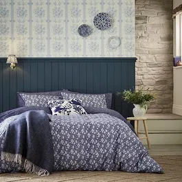 Burleigh For Bedeck Calico Duvet Cover Set Single Blue