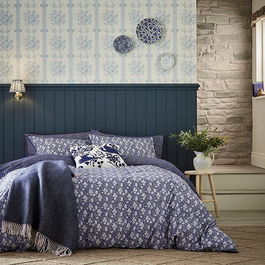 Burleigh For Bedeck Calico Duvet Cover Set Double Blue