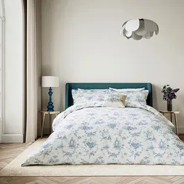 V&A Garden Of Love Duvet Cover Set King Size Blue