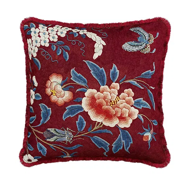 V&A Chinoiserie Charm Cushion 45x45cm Blue/Red
