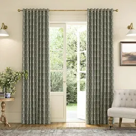 Joules Chamomile 90x72 Lined Curtains Olive