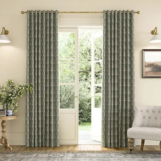 Joules Chamomile 66x72 Lined Curtains Olive