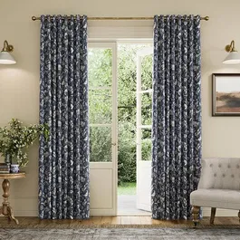 Joules Festival Pheasants 90x72 Curtains Navy