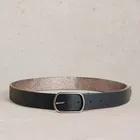 White Stuff Reversible Leather Belt Pewter Met