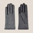 White Stuff Lucie Leather Gloves Mid Grey