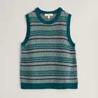 Seasalt Percella Cove Fair Isle Waistcoat Vest Wheal Towan Seashore Mix