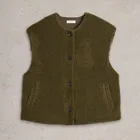 White Stuff Borg Gilet Khaki Green