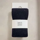 White Stuff Sasha Sparkle Ribbed Tights Dark Navy