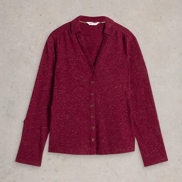 White Stuff Annie Sparkle Shirt Dark Plum