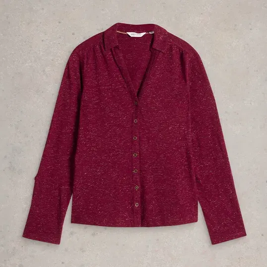 White Stuff Annie Sparkle Shirt Dark Plum