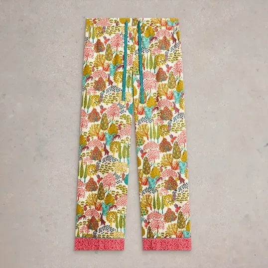 White Stuff Nina Organic Pyjama Bottoms Natural Print