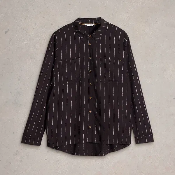 White Stuff Sophie Metallic Shirt Black Multi