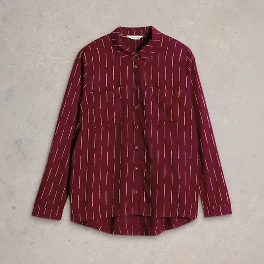 White Stuff Sophie Metallic Shirt Plum Multi